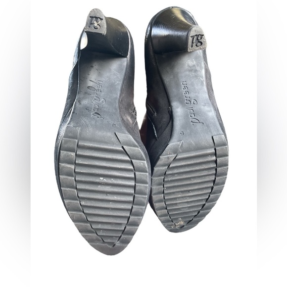 Paul Green Black Leather Zip Up Stacked Heel Ankle Boot, 7.5, Made in Austria - Picture 9 of 9